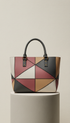 Textured Leather Geometric Pattern Tote Luxe Vibes