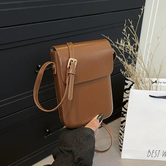 PU Leather Flap Crossbody Bag – Large Capacity Women&